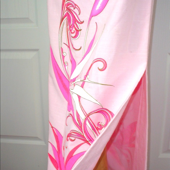 Vintage 70s ALFRED SHAHEEN Signed PINK Maxi Skirt - Picture 3 of 15